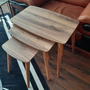 Set masute cu pıcioare de lemn mdf stejar 
