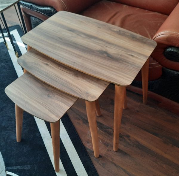Set masute cu pıcioare de lemn mdf stejar