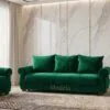 Canapea extensibila si fotolii  Eliza verde