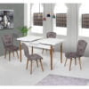 Set Masa Extensibila cu 4 scaune, Elegant gri,masa ext.170x80cm