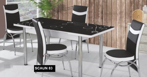 Set Masa Extensibila cu 4 scaune, Elt 83,negru