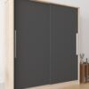 Dulap Zambak Modela cu usi glisante stejar/negru1800 x 1600 x 530 mm