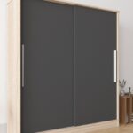 Dulap Zambak Modela cu usi glisante stejar/negru1800 x 1600 x 530 mm
