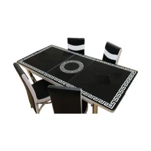 Set Masa Extensibila cu 4 scaune negru versacce masa ext.170x80cm