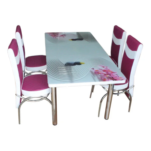 Set Masa Extensibila cu 4 scaune,3D roz,masa ext.170x80cm
