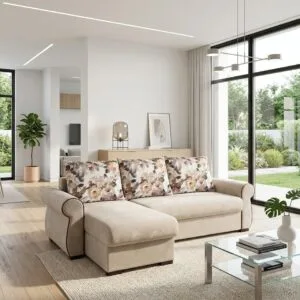 Coltar Royal Deluxe bej/perne flori