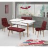 Set Masa Extensibila Elit Modella, grena cu 2 scaune si 2 banchete 170x80cm