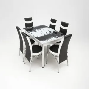 Set Masa extensibila 6 pers blat sticla securizata