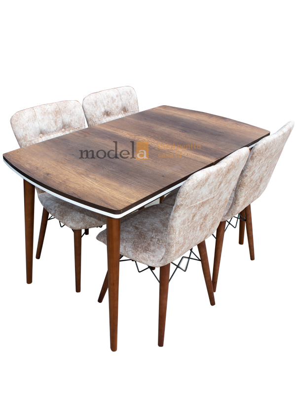 Set masa Elegant MDF picioare lemn