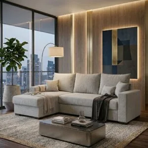Coltar extensibil Rileft Sofa Gri