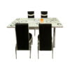 Set Masa extensibila cu 4 scaune BUBBLE alba / 170x80x70 cm