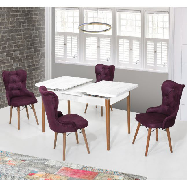 Set Masa Extensibila Lord cu 4 scaune grena, ext.170x80cm
