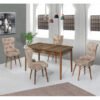 Set Masa Extensibila Elegant bej, cu 6 scaune, masa