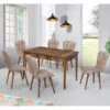 Set Masa Extensibila Elegant bej, cu 6 scaune, masa