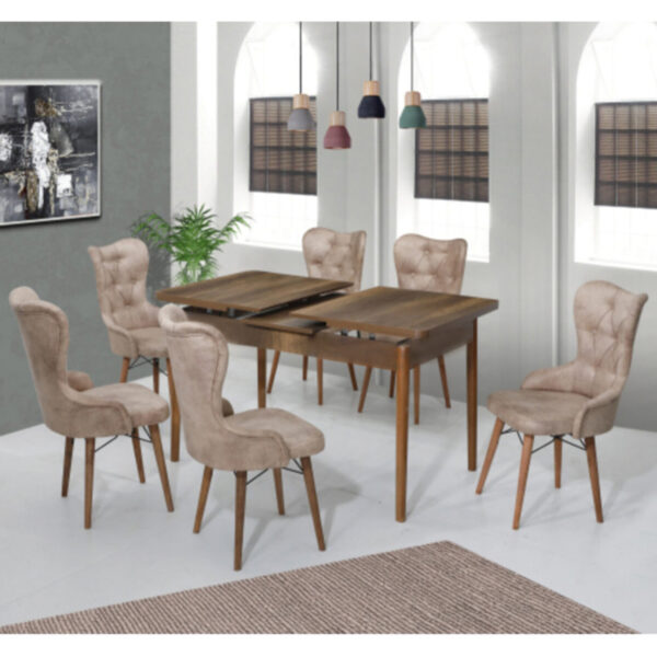 Set Masa Extensibila Lord Modella , Bej cu 6 scaune ®️