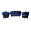Set Canapea cu doua Fotolii pentru cafea Queen 2+1+1 Modela, albastru