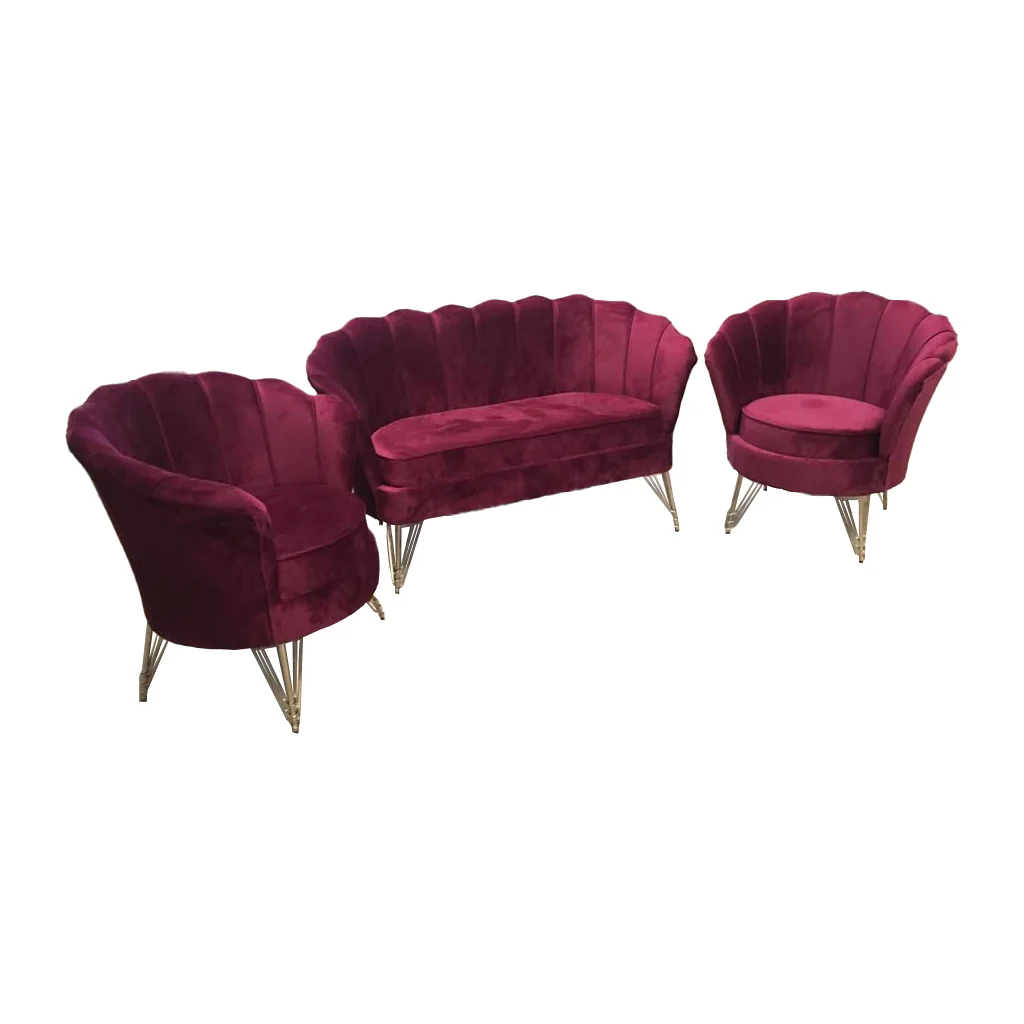 Set Canapea cu doua Fotolii pentru cafea Queen 2+1+1 Modela, grena