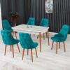 set-masa-extensibila-cu-6-scaune-amazon-modella-turcoaz