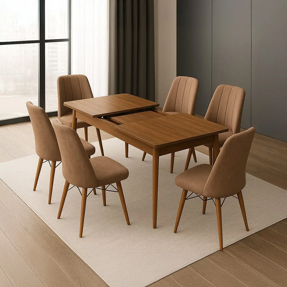 Set Masa Extensibila cu 6 Scaune, Venetia Modella Maro