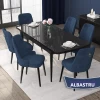 Set Masa Extensibila cu 6 scaune, Modella Nex albastru cu masa neagra ®️