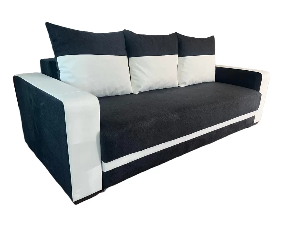 Canapea extensibila Modella Lotus Negru-alb