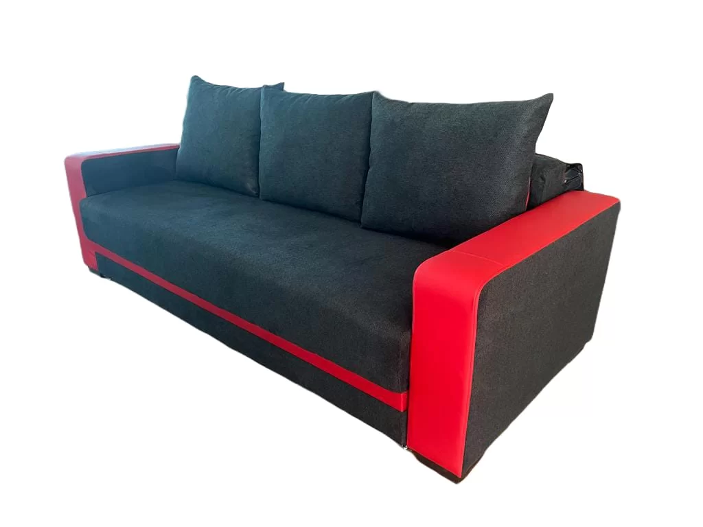Canapea extensibila Modella Lotus Negru-rosu