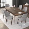 Set Masa Extensibila cu 6 scaune, Modella Nex gri cu masa nuc ®️