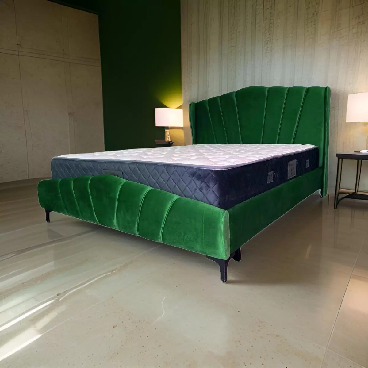 Pat Tapitat Nirvana Luxury Verde Cu Somiera