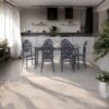 Set Masa Modella Venus  neagra cu 6 scaune negru®️