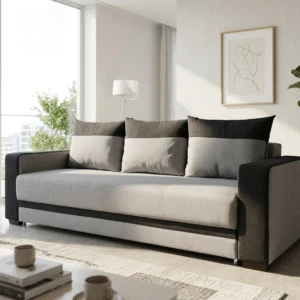 Canapea extensibila Modella Lotus Gri Negru