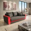 Canapea extensibila Modella Lotus Negru-rosu