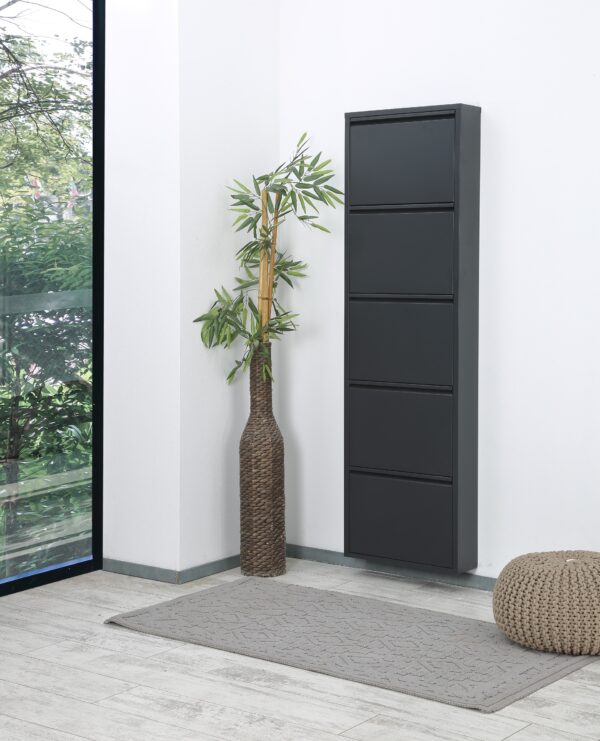 Metalux Pantofar cu 5 uşi negru