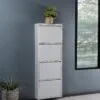 Metalux Pantofar cu 4 uşi gri