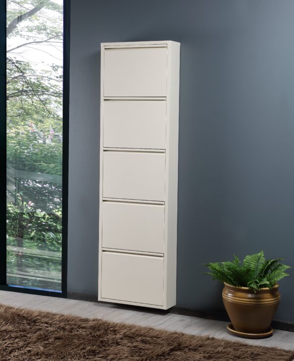 Metalux Pantofar cu 5 uşi crem