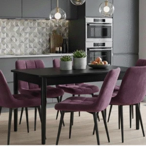 Set Masa Extensibila cu 6 scaune, Modella Asia mov cu masa neagra