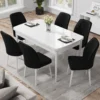 Set Masa Extensibila Alba cu 6 scaune Eva Modella Negru