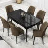 Set Masa Extensibila Neagra cu 6 scaune Eva Modella Maro
