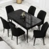 Set Masa Extensibila Neagra cu 6 scaune Eva Modella Negru