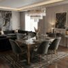Set masa Modela Gold Gri auriu cu 6 scaune Gri ®️