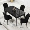 Set Masa Eva Modella Neagra cu 4 scaune Negru