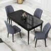 Set Masa Eva Modella Neagra cu 4 scaune Gri