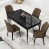 Set Masa Eva Modella Neagra cu 4 scaune Maro